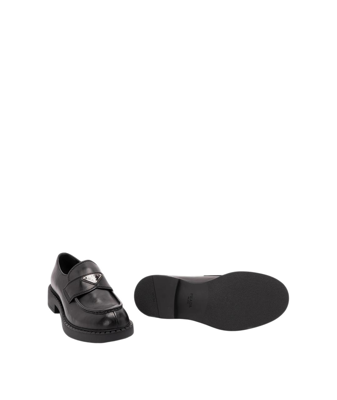 PRADA Черные кожаные лоферы, фото 4