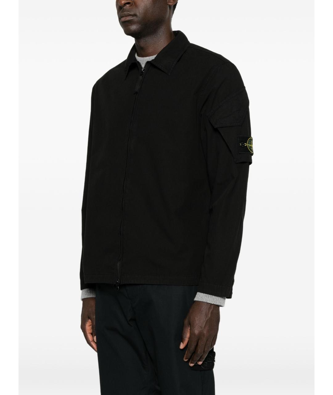 STONE ISLAND Черная хлопковая кэжуал рубашка, фото 3