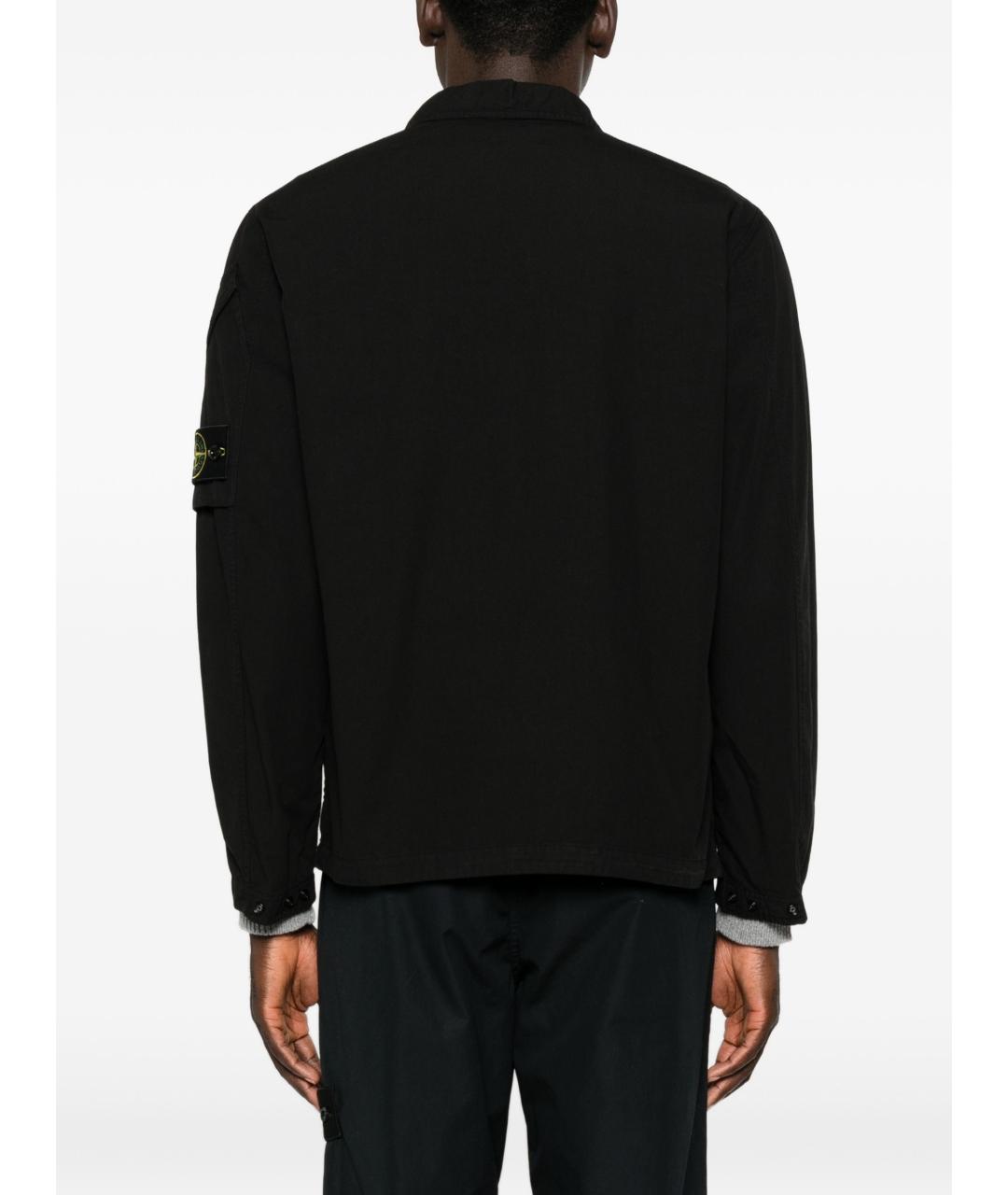 STONE ISLAND Черная хлопковая кэжуал рубашка, фото 2