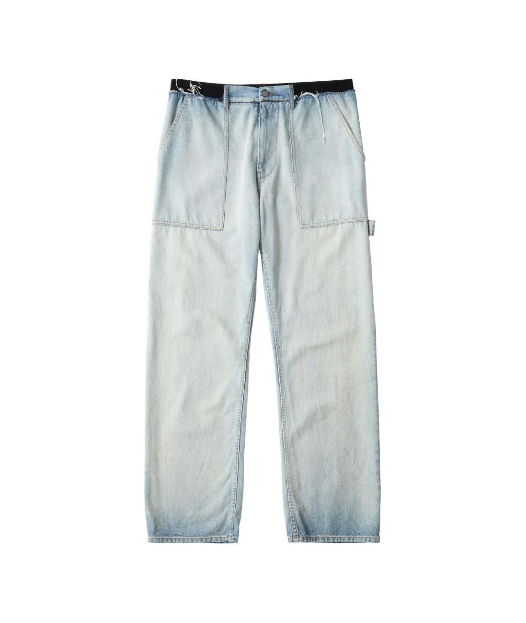 MM6 MAISON MARGIELA Голубые хлопковые прямые джинсы, фото 1