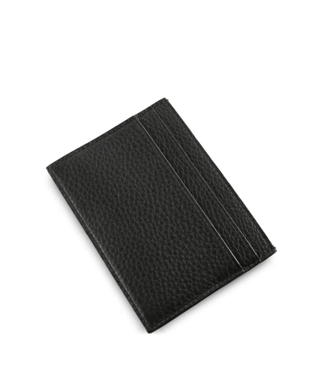 SAINT LAURENT Черный кожаный кардхолдер, фото 3