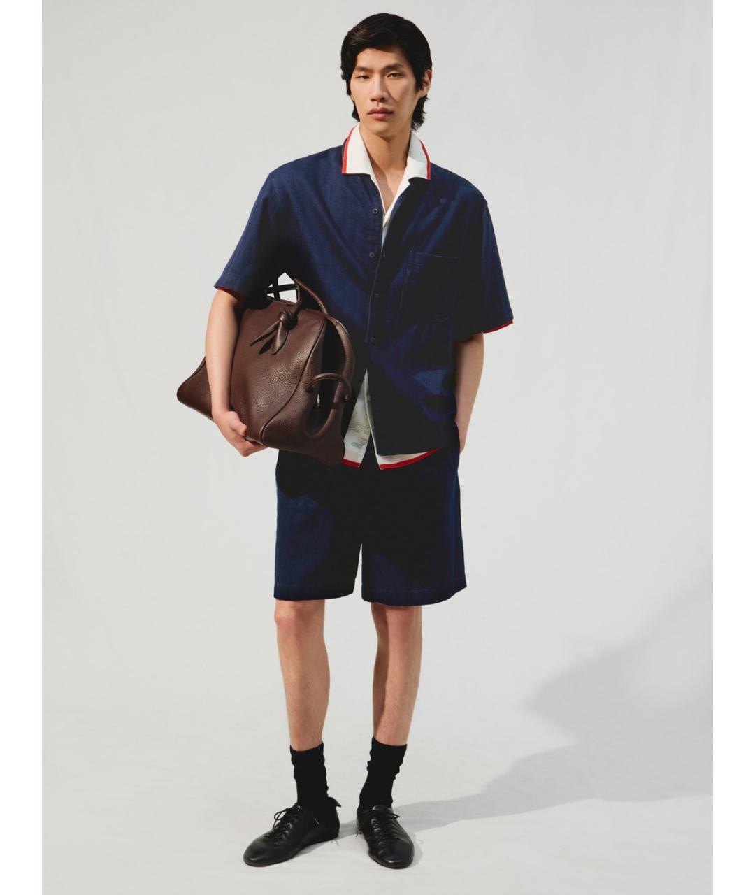 JACQUEMUS Темно-синяя хлопковая кэжуал рубашка, фото 3
