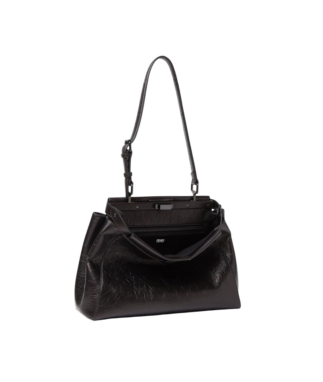 FENDI Черная кожаная сумка тоут, фото 2