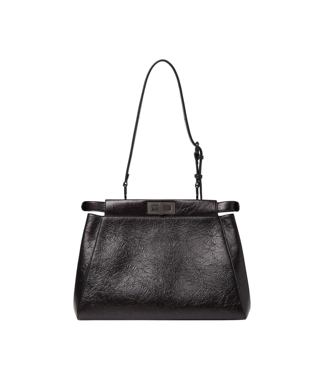 FENDI Черная кожаная сумка тоут, фото 3