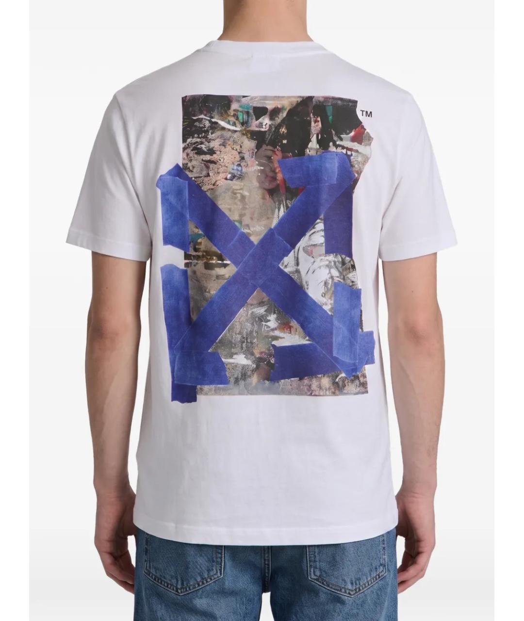 OFF-WHITE Белая хлопковая футболка, фото 2