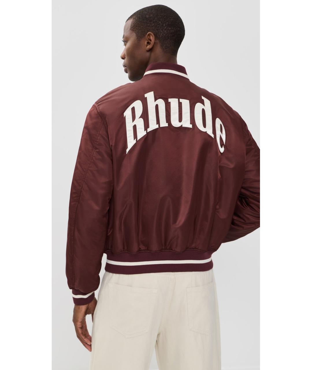 RHUDE Бордовая полиамидовая куртка, фото 2