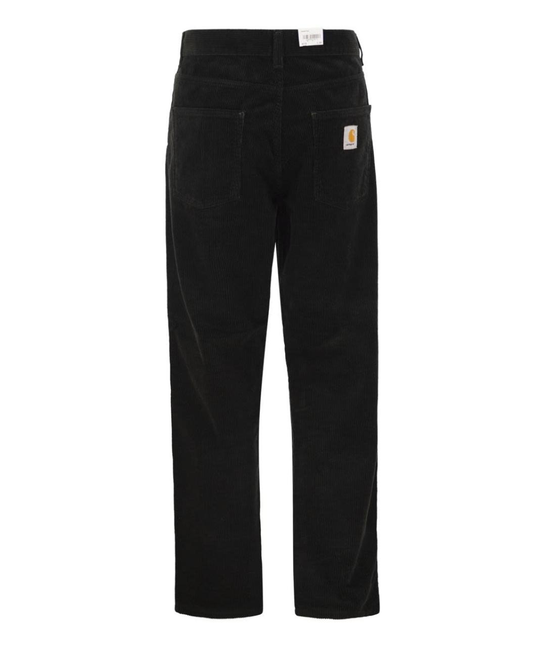 CARHARTT WIP Черные хлопковые прямые брюки, фото 2
