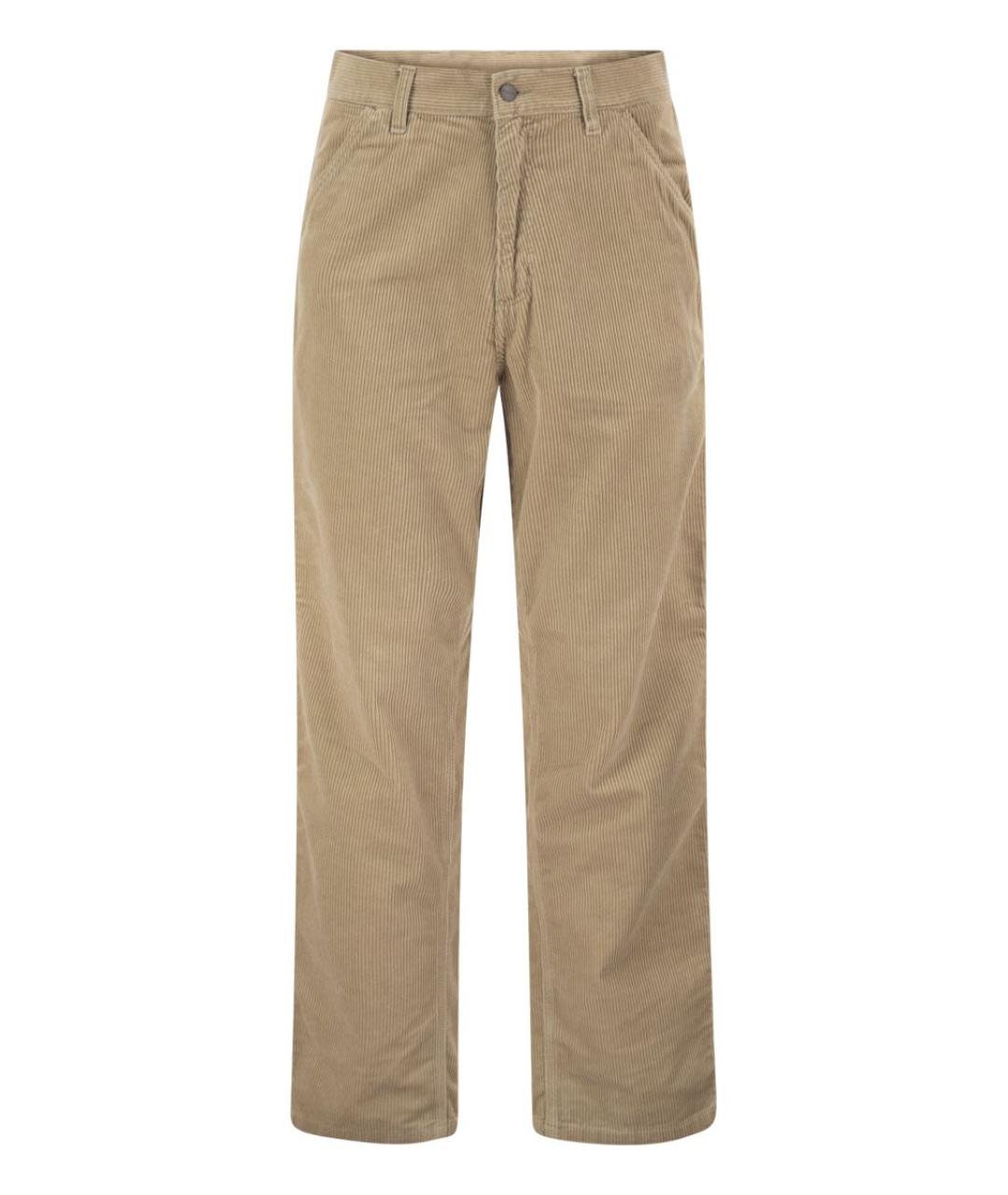CARHARTT WIP Бежевые хлопковые прямые брюки, фото 1