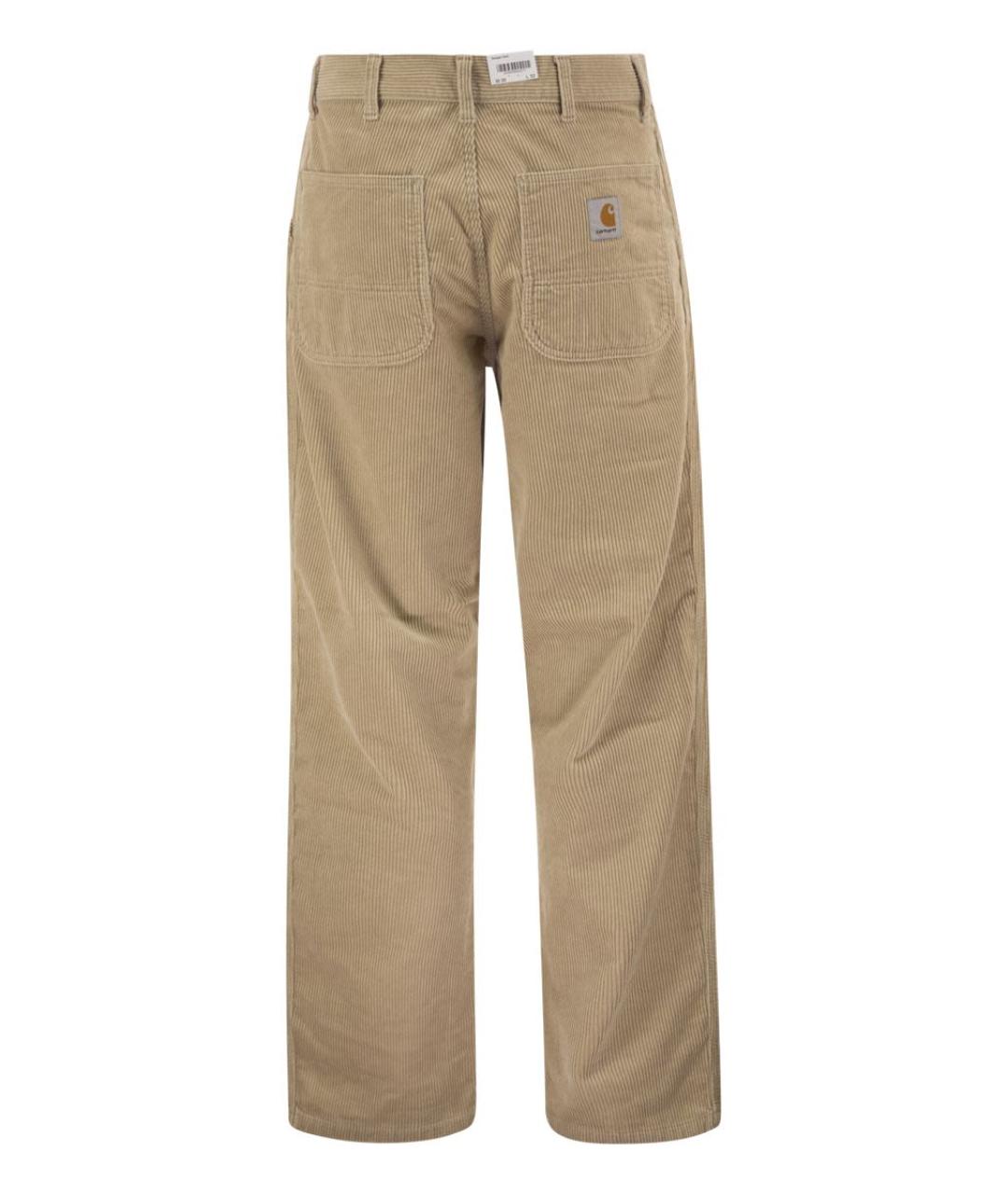 CARHARTT WIP Бежевые хлопковые прямые брюки, фото 2
