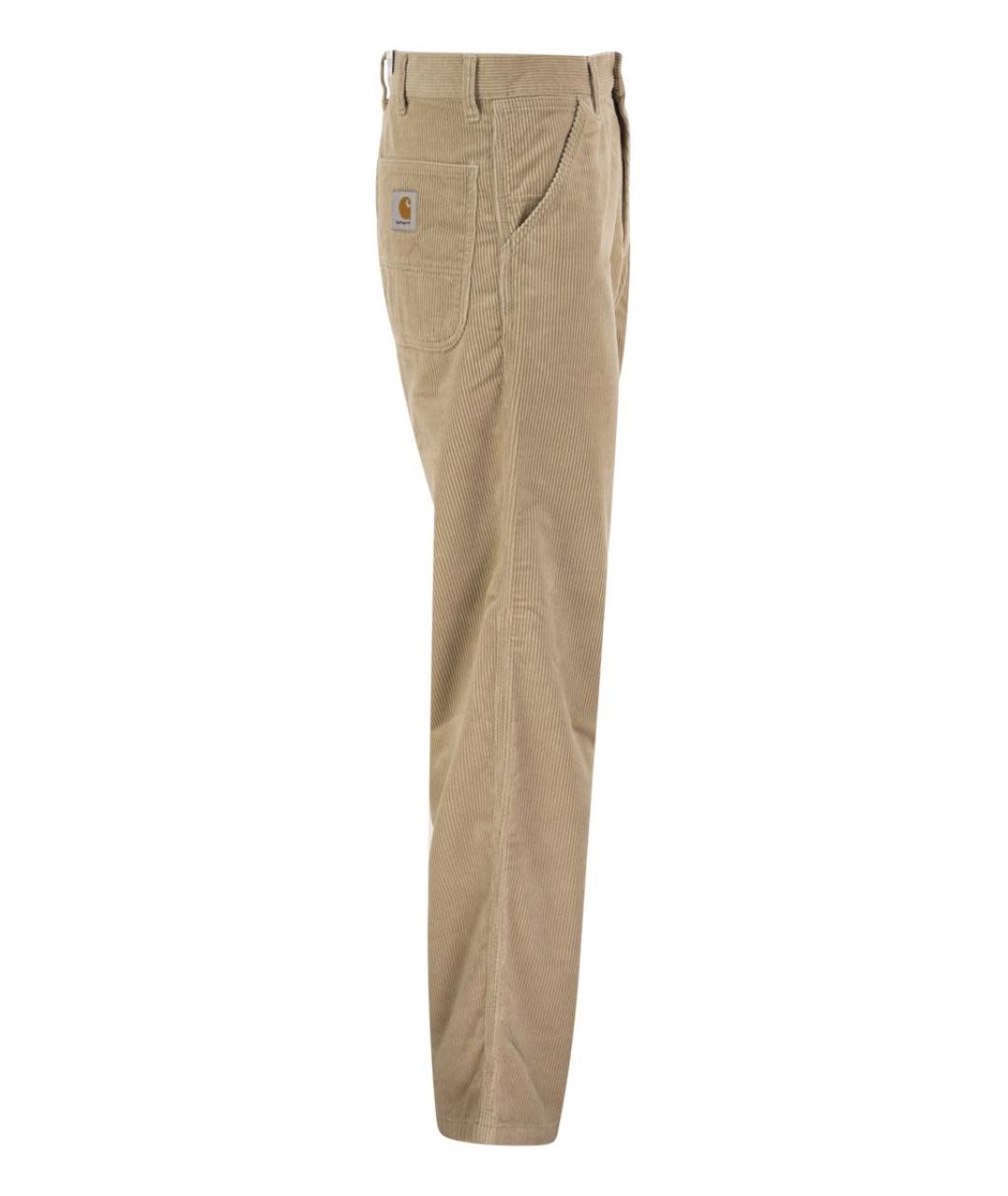 CARHARTT WIP Бежевые хлопковые прямые брюки, фото 3
