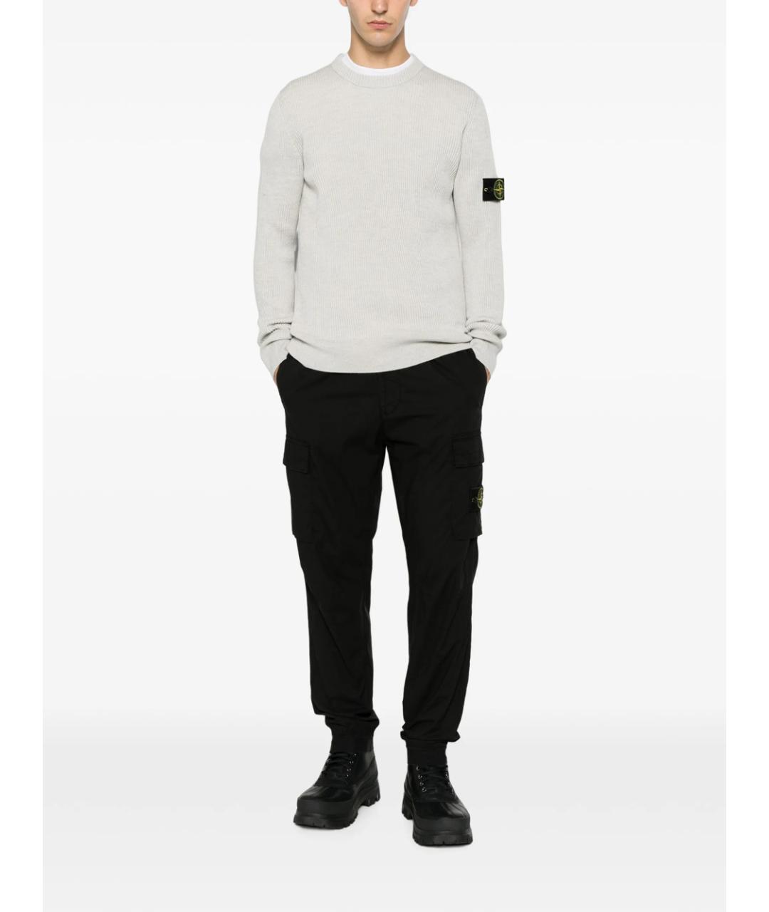 STONE ISLAND Серый шерстяной джемпер / свитер, фото 2