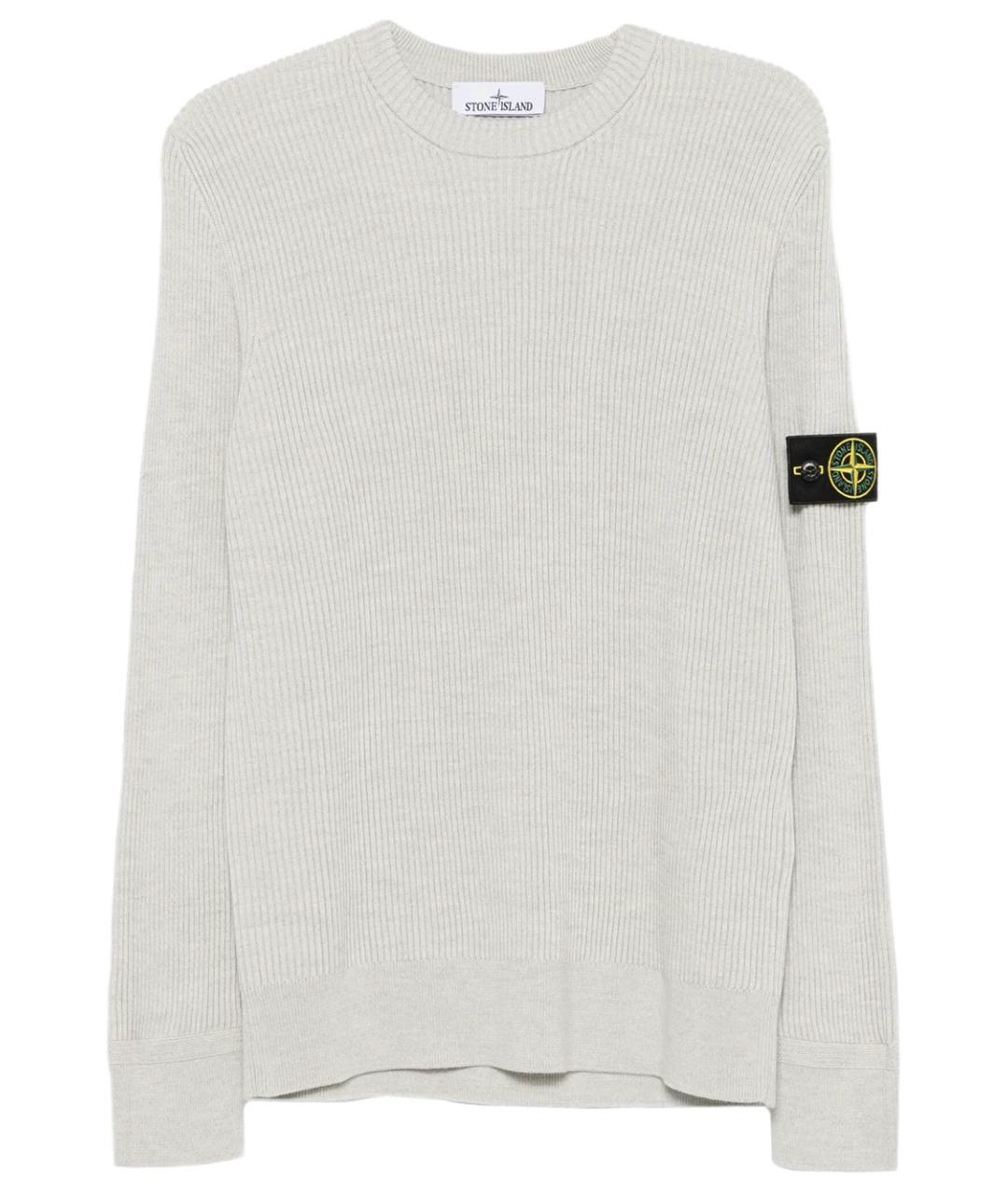 STONE ISLAND Серый шерстяной джемпер / свитер, фото 1