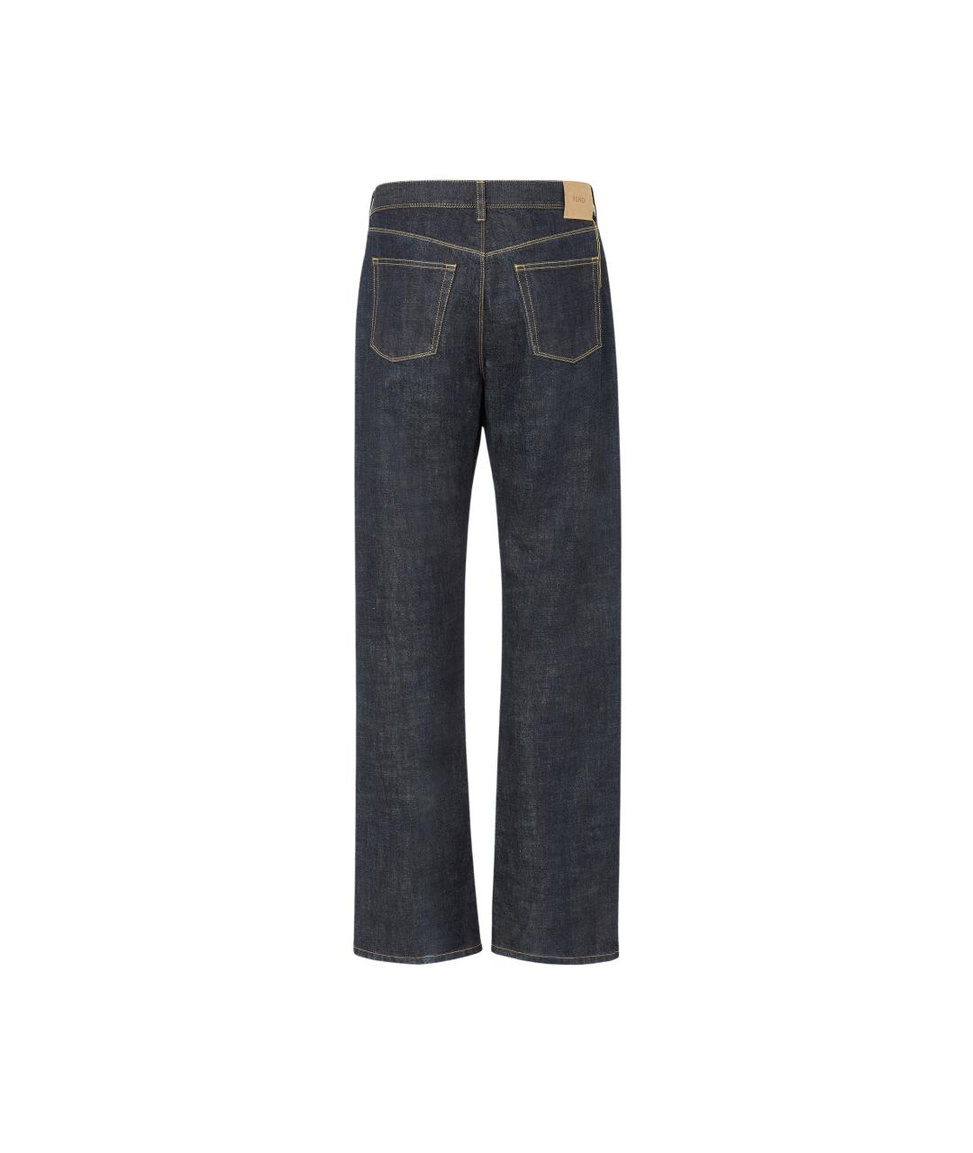 FENDI Синие хлопковые прямые джинсы, фото 2