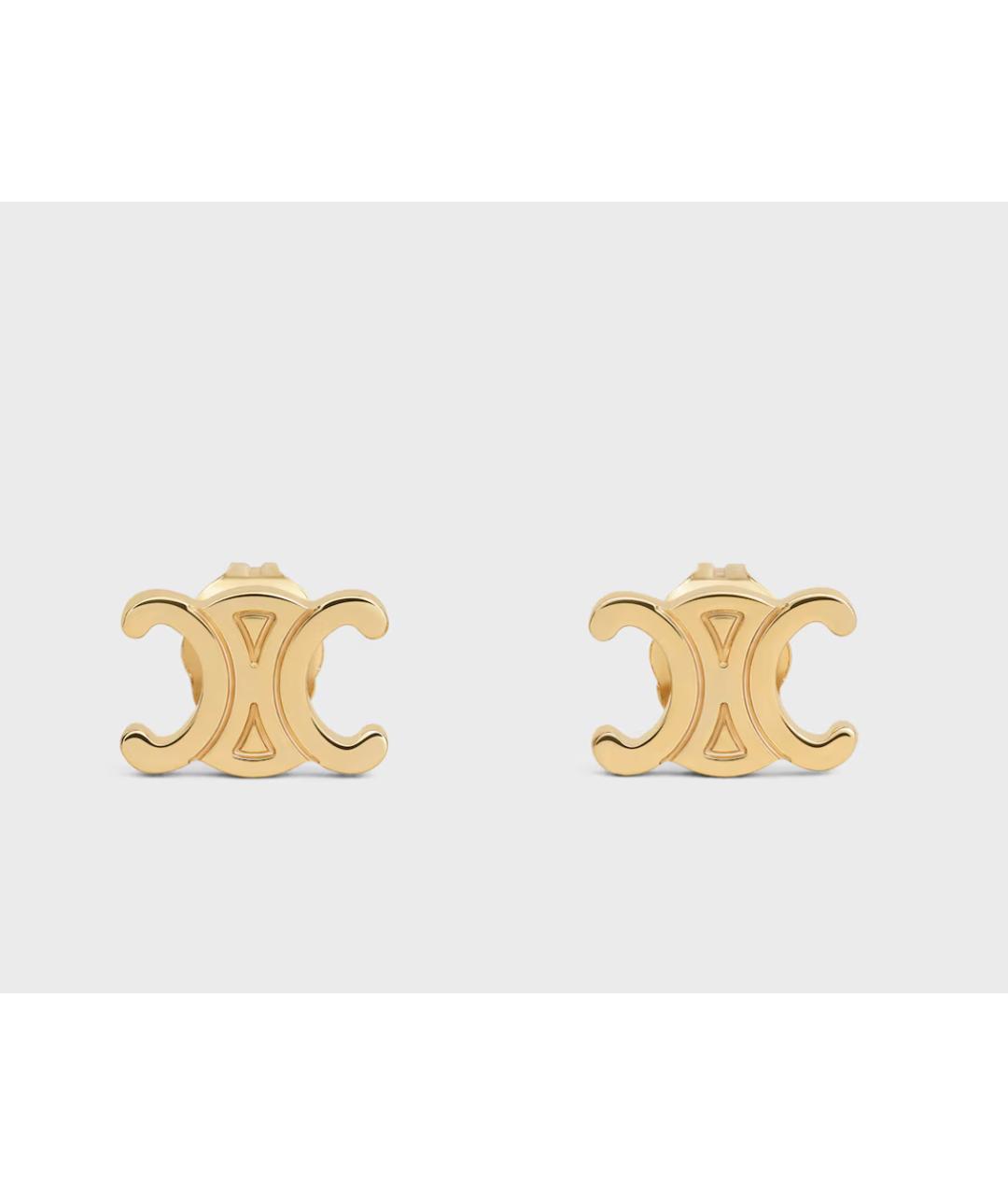 CELINE Золотые латунные серьги, фото 5