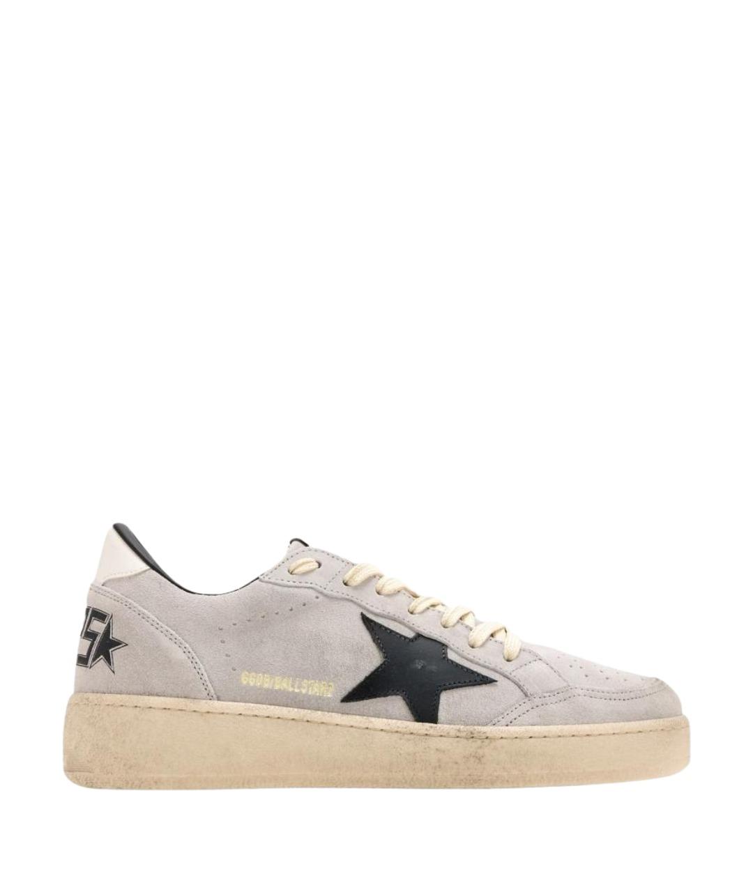 GOLDEN GOOSE Серые замшевые низкие кроссовки / кеды, фото 1