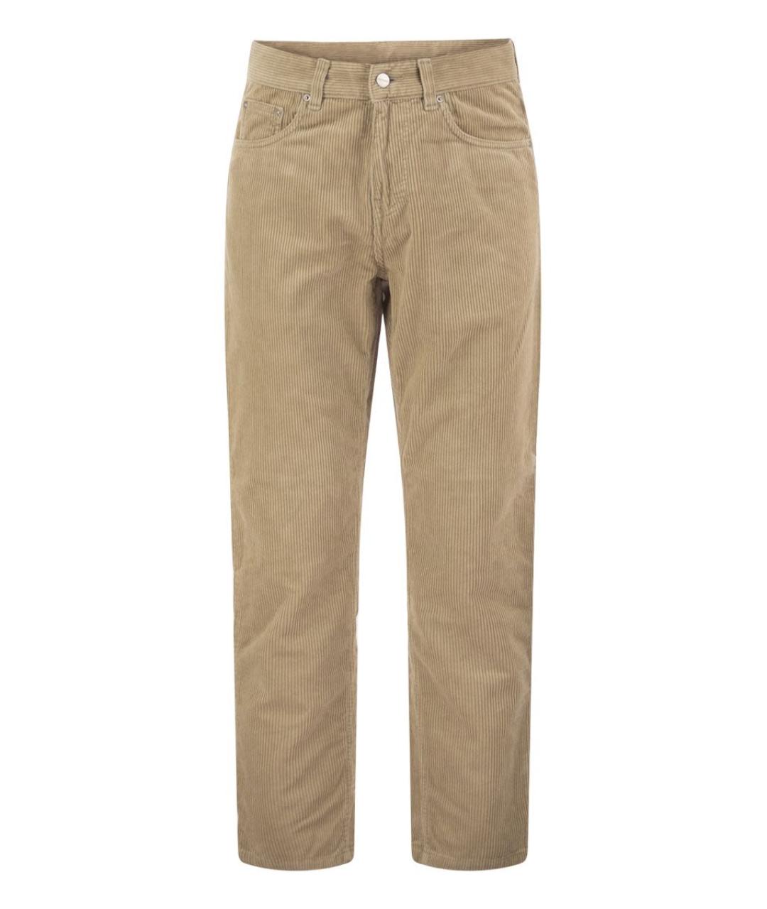 CARHARTT WIP Бежевые хлопковые прямые брюки, фото 1