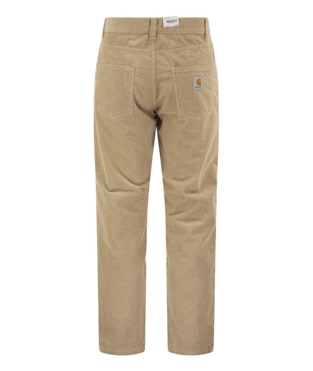 CARHARTT WIP Бежевые хлопковые прямые брюки, фото 2