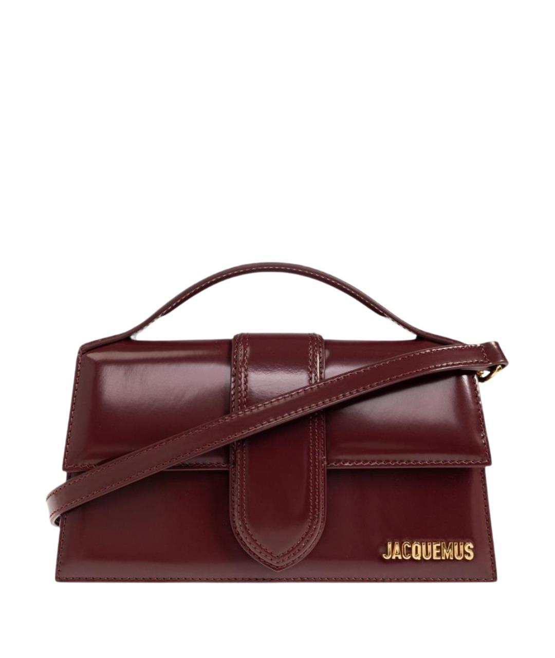 JACQUEMUS Бордовая кожаная сумка через плечо, фото 1