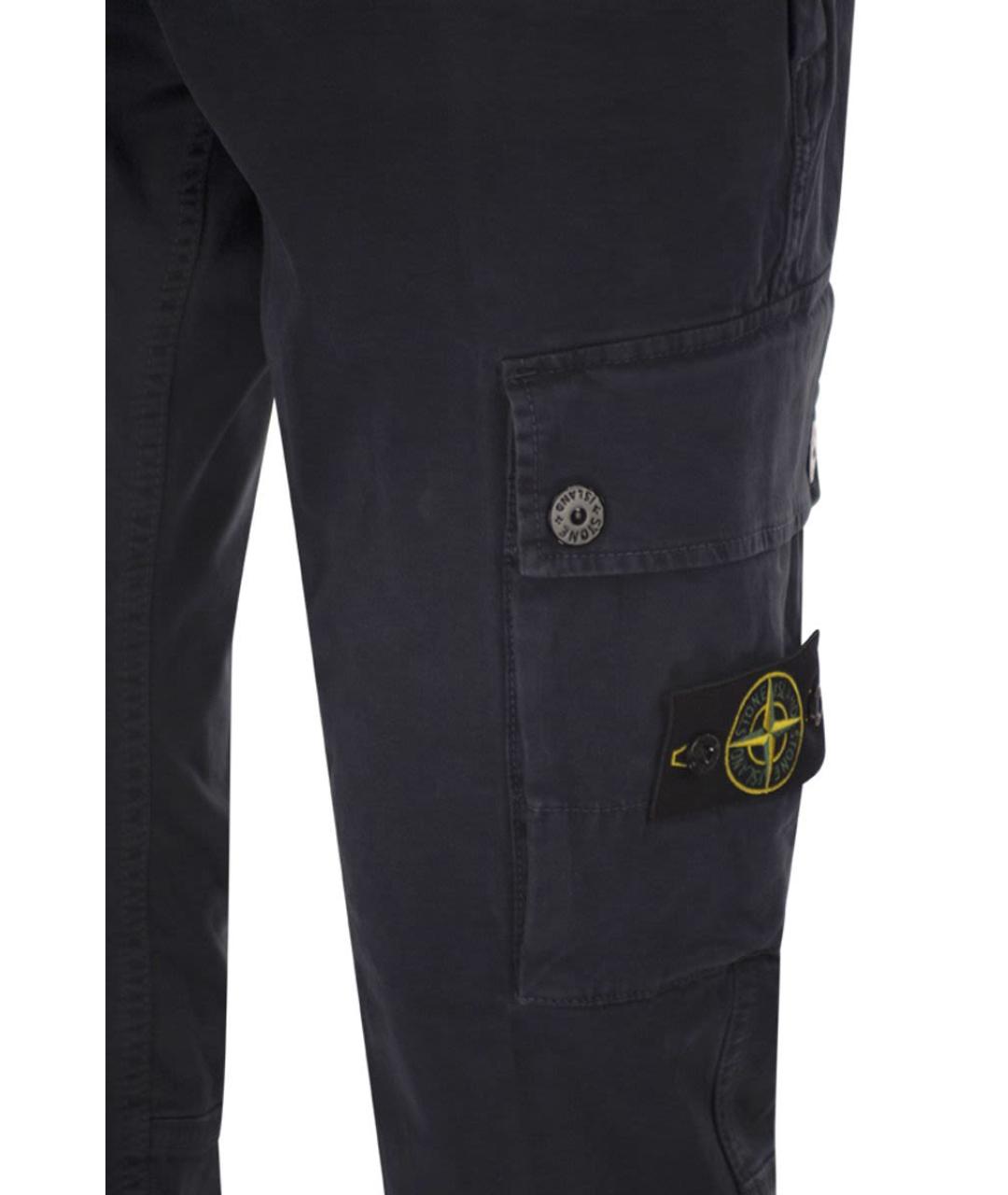 STONE ISLAND Синие хлопковые повседневные брюки, фото 4
