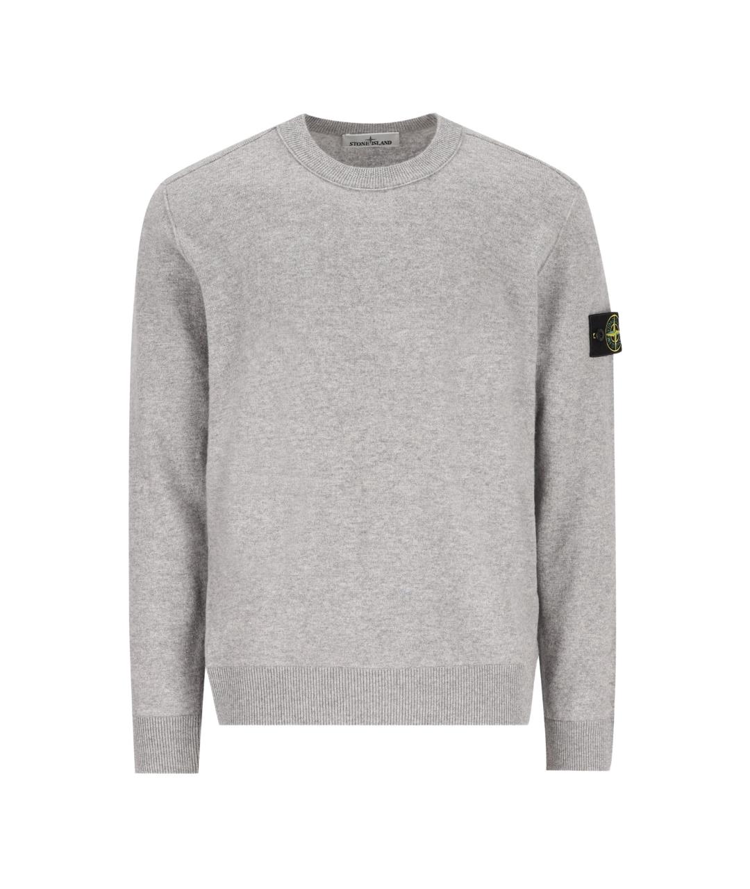 STONE ISLAND Серый шерстяной джемпер / свитер, фото 1