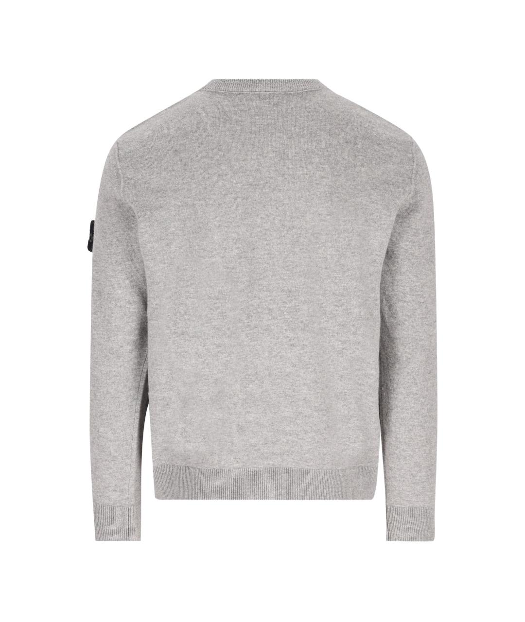 STONE ISLAND Серый шерстяной джемпер / свитер, фото 4