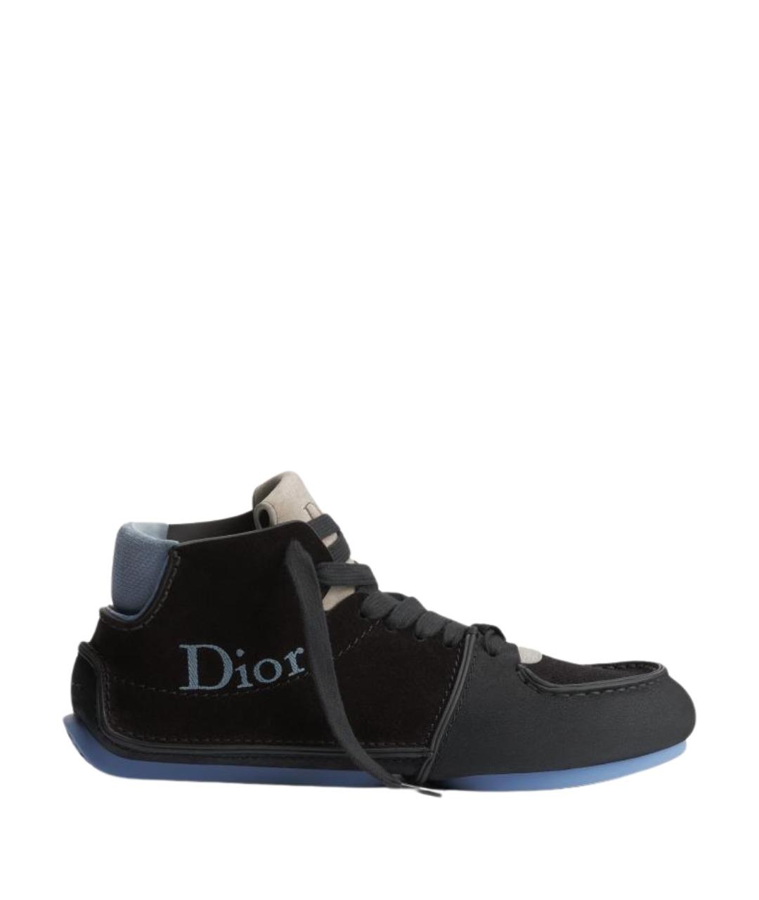 CHRISTIAN DIOR Черные замшевые высокие кроссовки / кеды, фото 1
