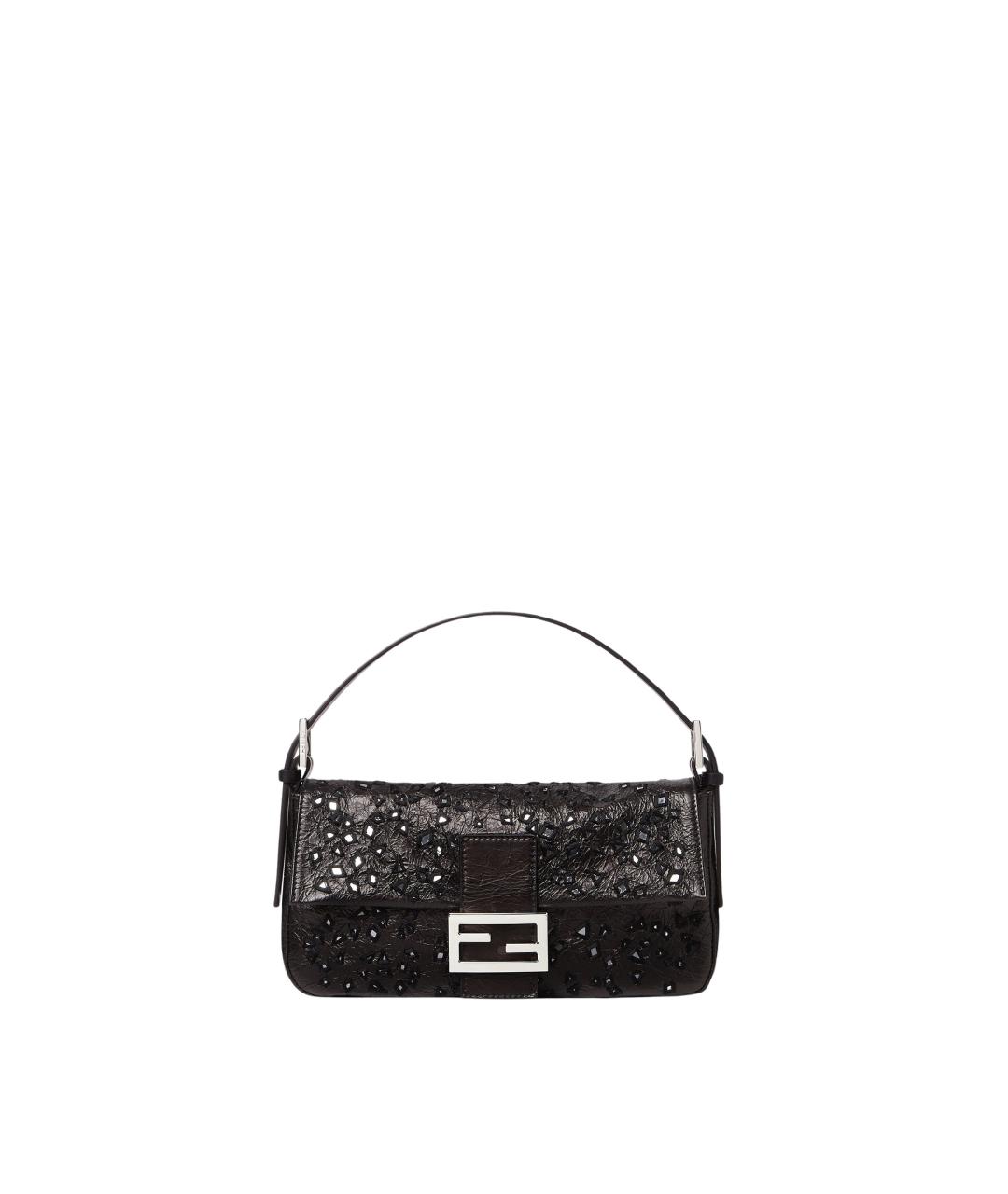 FENDI Черная кожаная сумка через плечо, фото 6