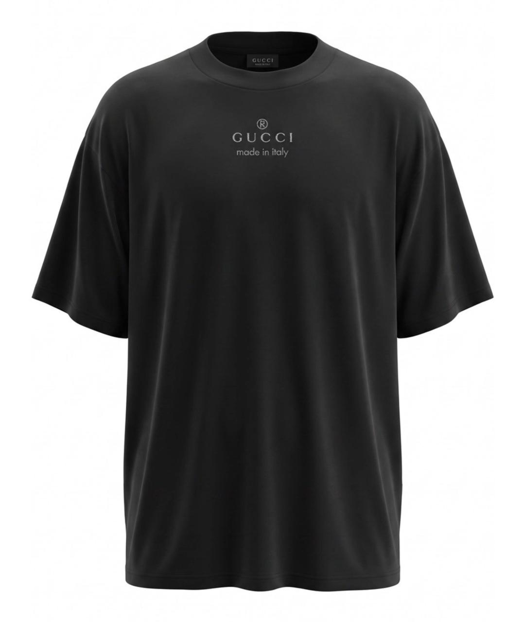 GUCCI Черная хлопковая футболка, фото 1