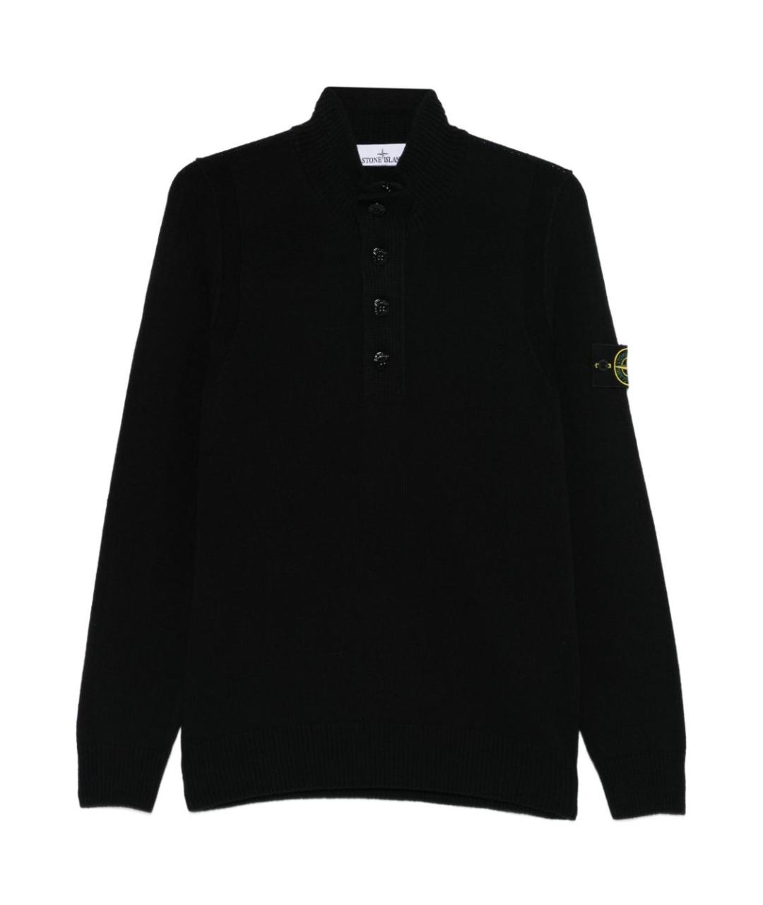 STONE ISLAND Черный шерстяной джемпер / свитер, фото 1