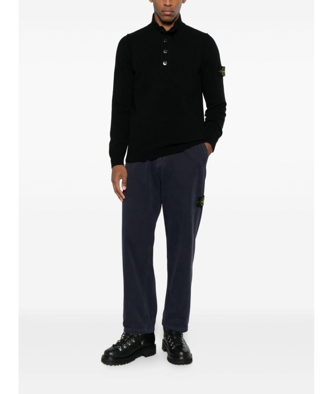 STONE ISLAND Черный шерстяной джемпер / свитер, фото 3