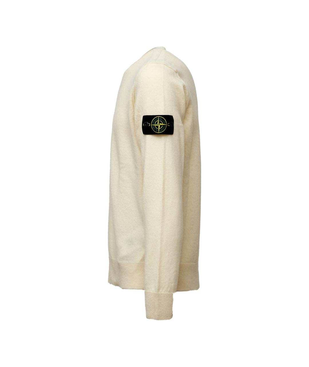 STONE ISLAND Белый шерстяной джемпер / свитер, фото 2