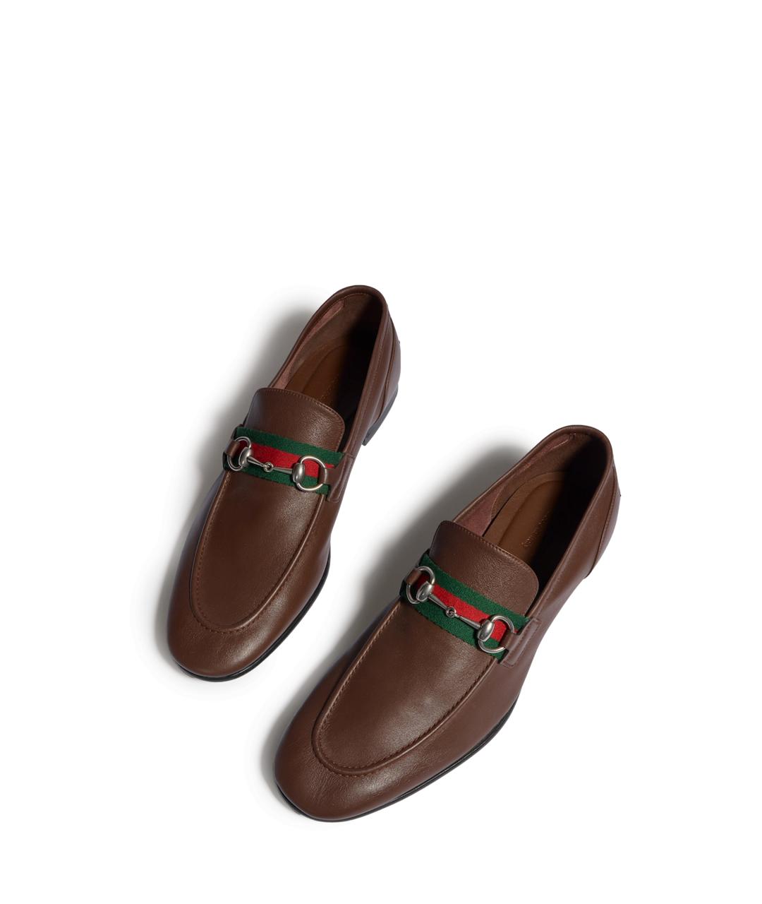 GUCCI Коричневые кожаные лоферы, фото 3