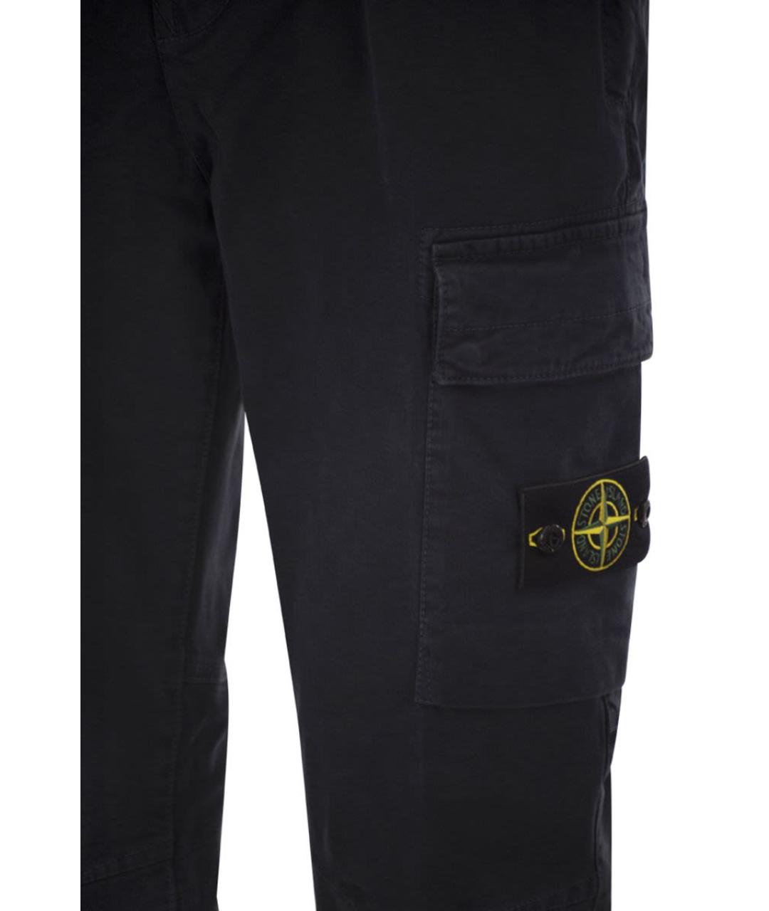 STONE ISLAND Синие хлопковые повседневные брюки, фото 4