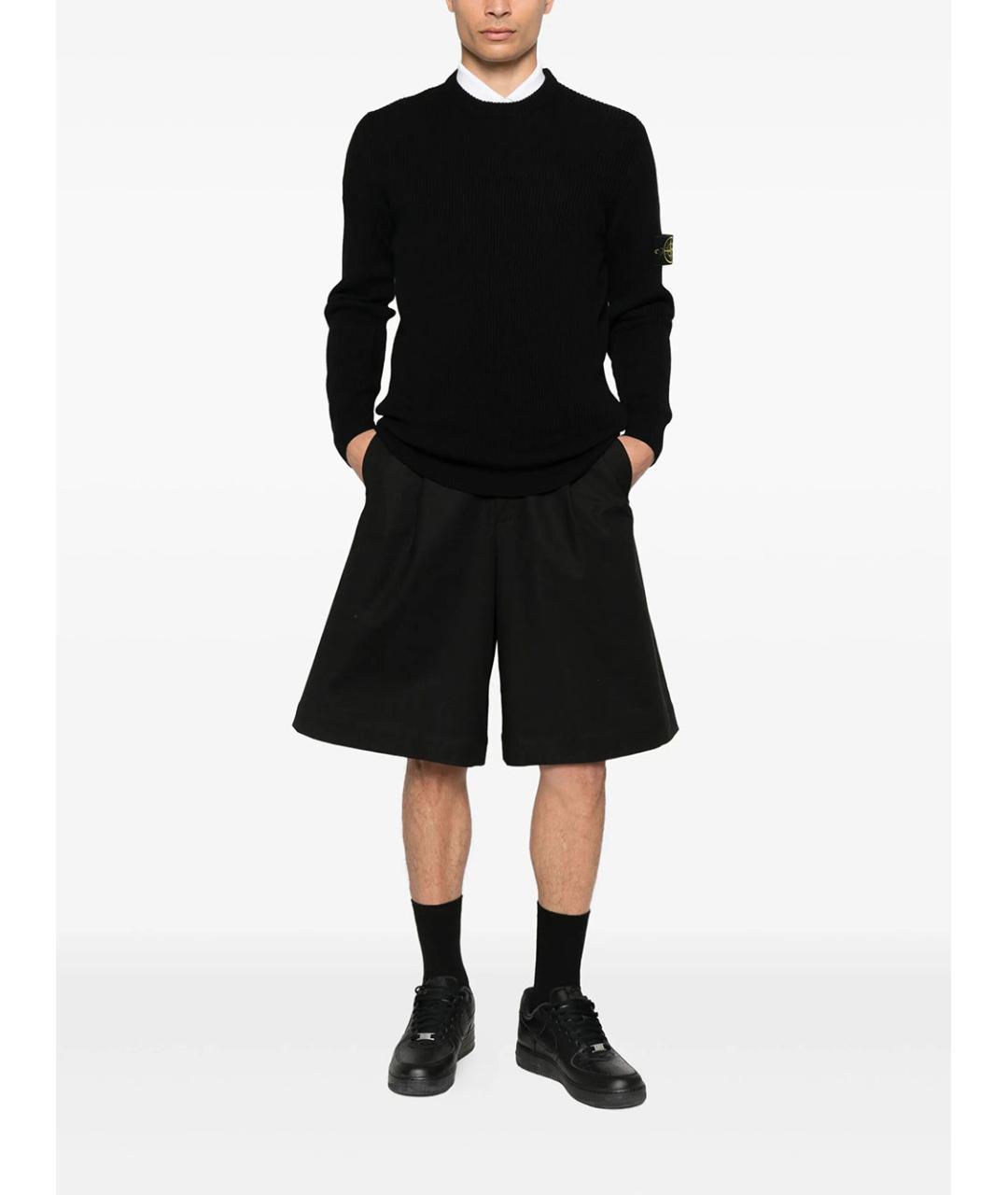 STONE ISLAND Черный шерстяной джемпер / свитер, фото 2
