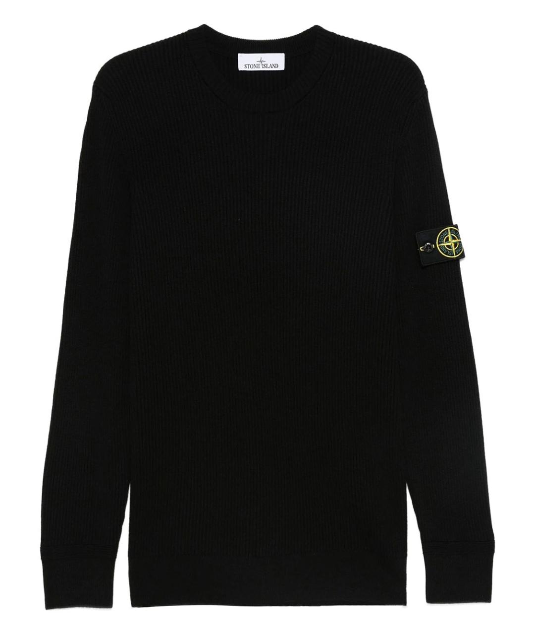 STONE ISLAND Черный шерстяной джемпер / свитер, фото 1