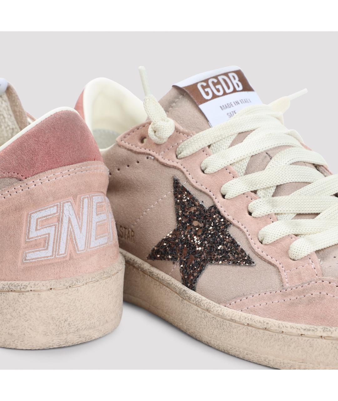 GOLDEN GOOSE Розовые кожаные кроссовки, фото 4