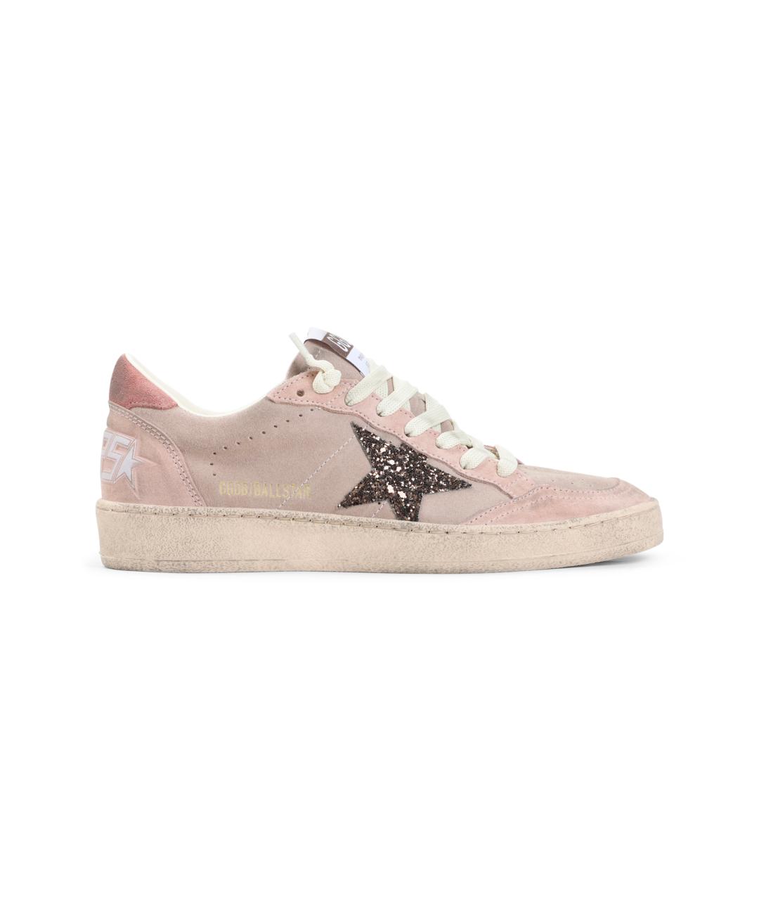 GOLDEN GOOSE Розовые кожаные кроссовки, фото 5