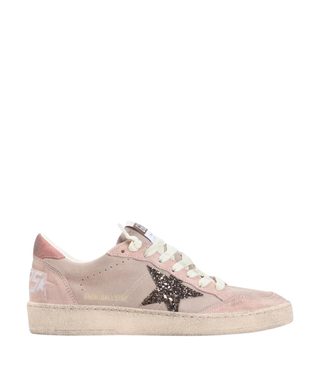 GOLDEN GOOSE Розовые кожаные кроссовки, фото 1