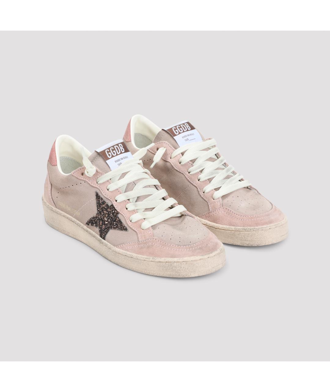 GOLDEN GOOSE Розовые кожаные кроссовки, фото 3