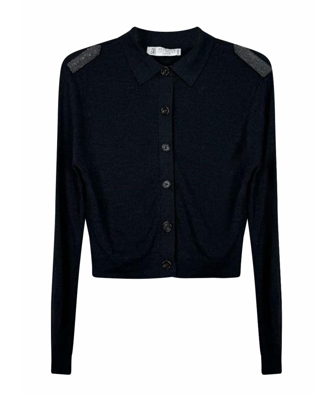 BRUNELLO CUCINELLI Антрацитовый кашемировый кардиган, фото 1