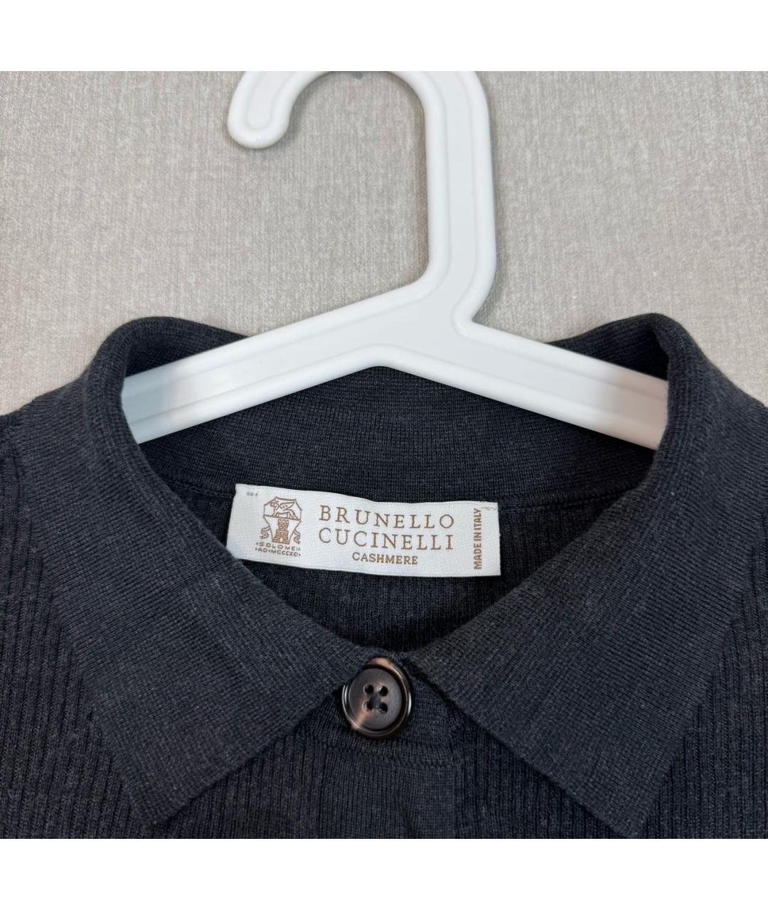 BRUNELLO CUCINELLI Антрацитовый кашемировый кардиган, фото 2