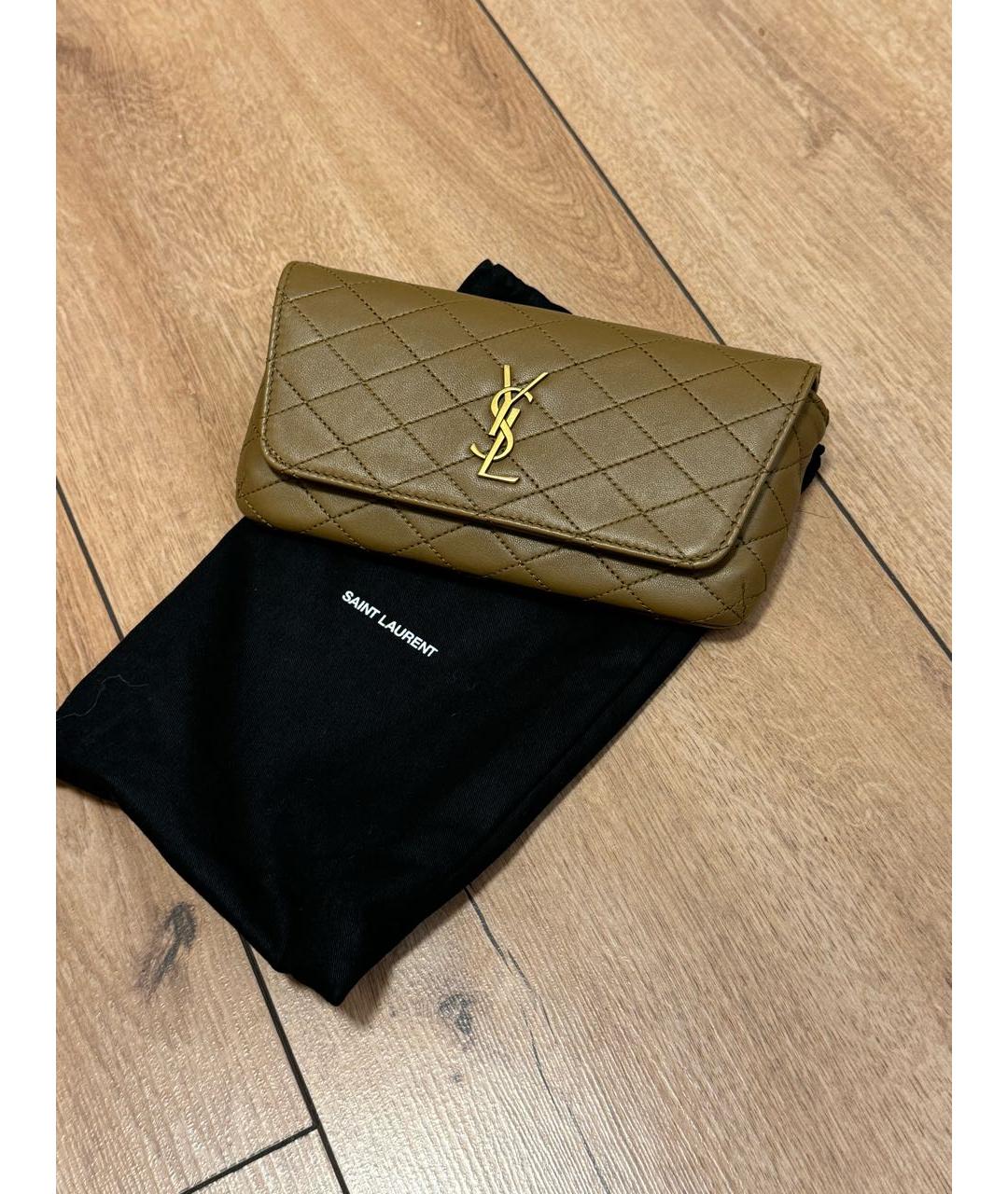 SAINT LAURENT Коричневая кожаная сумка через плечо, фото 2