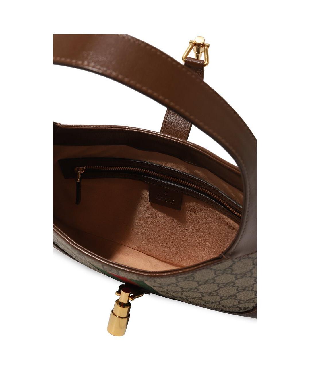 GUCCI Коричневая сумка с короткими ручками из канвы, фото 2