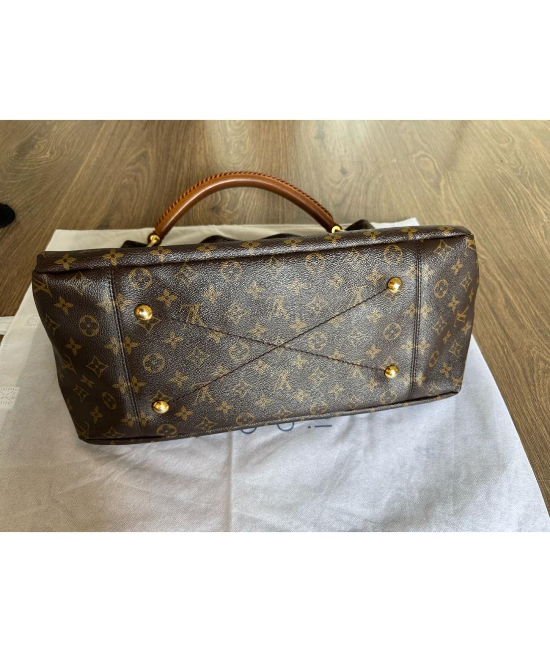 LOUIS VUITTON Коричневая сумка тоут из канвы, фото 3
