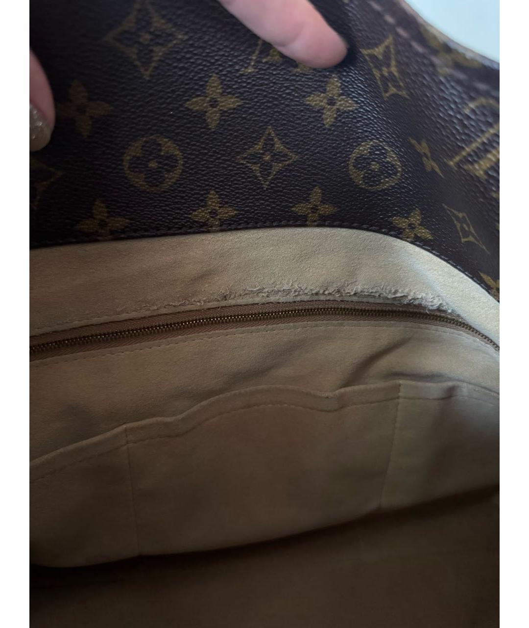 LOUIS VUITTON Коричневая сумка тоут из канвы, фото 5