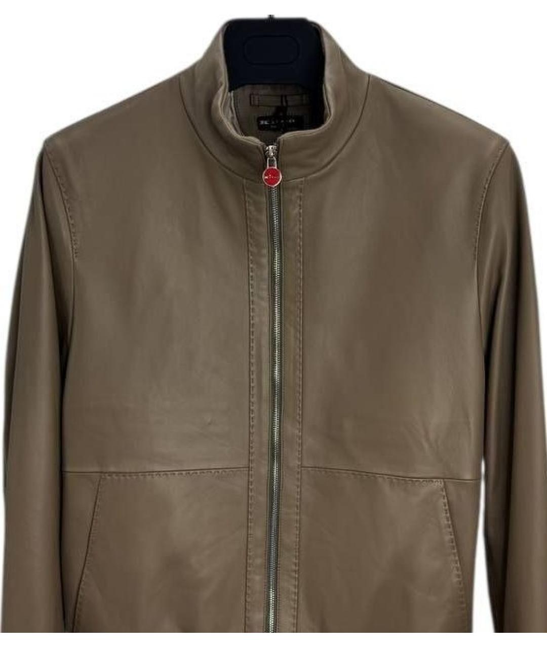 KITON Коричневая кожаная куртка, фото 3