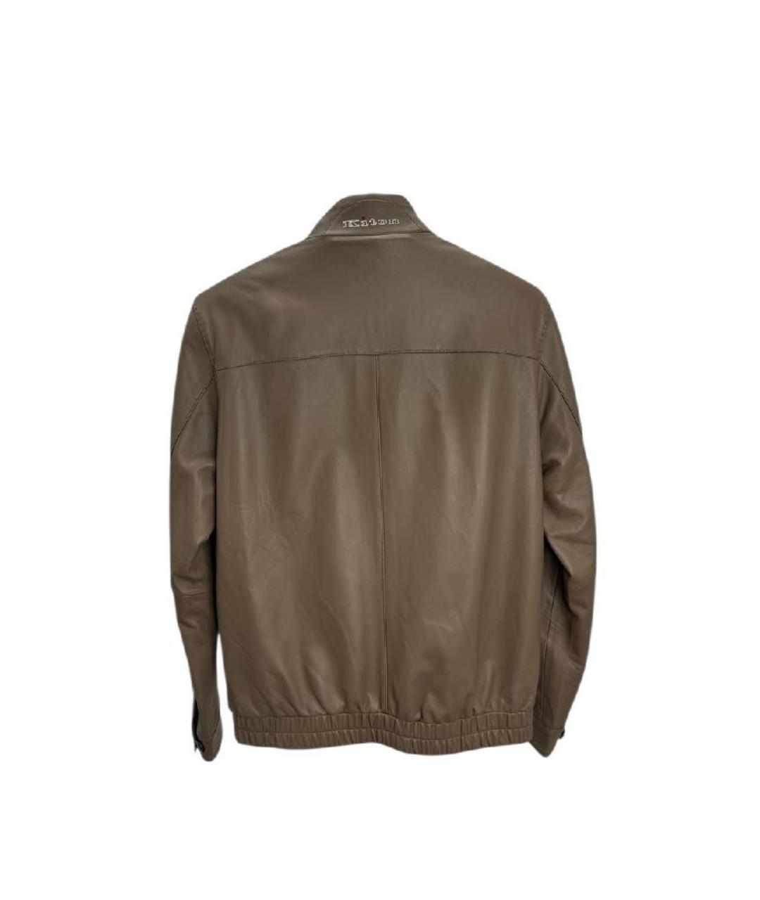KITON Коричневая кожаная куртка, фото 2