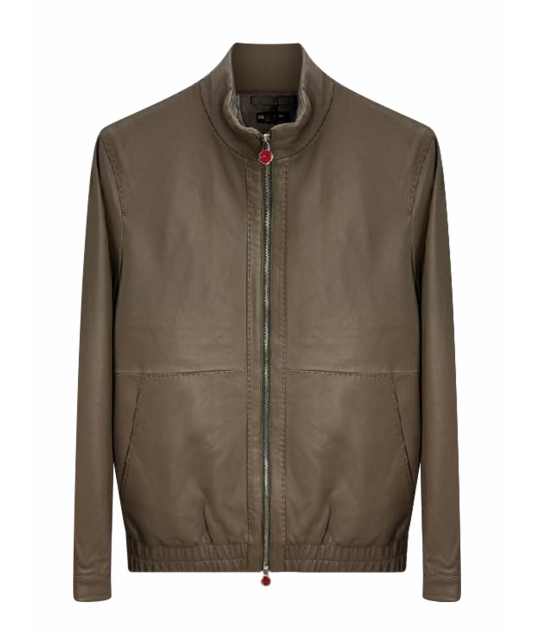 KITON Коричневая кожаная куртка, фото 1