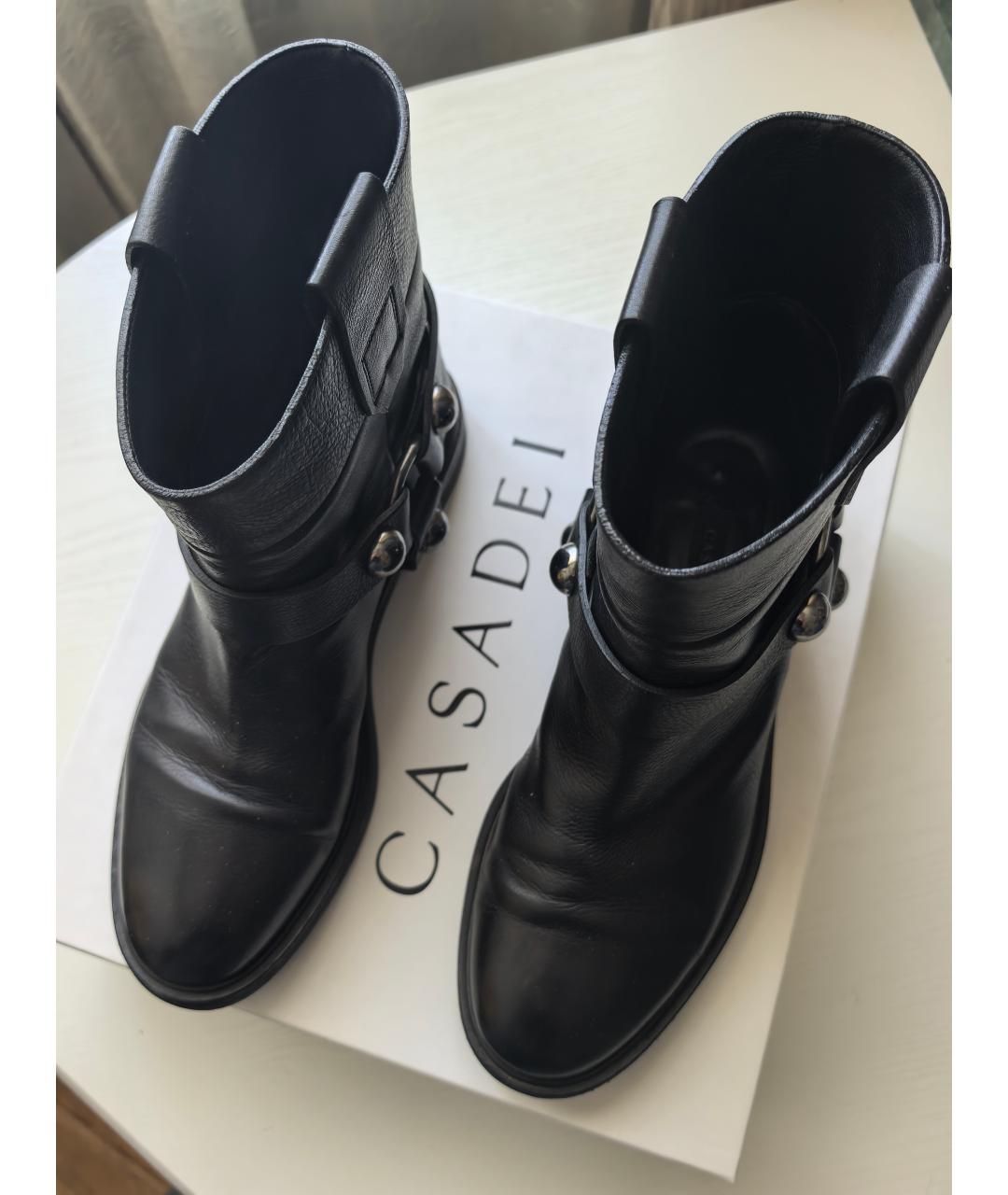 CASADEI Черные кожаные полусапоги, фото 2