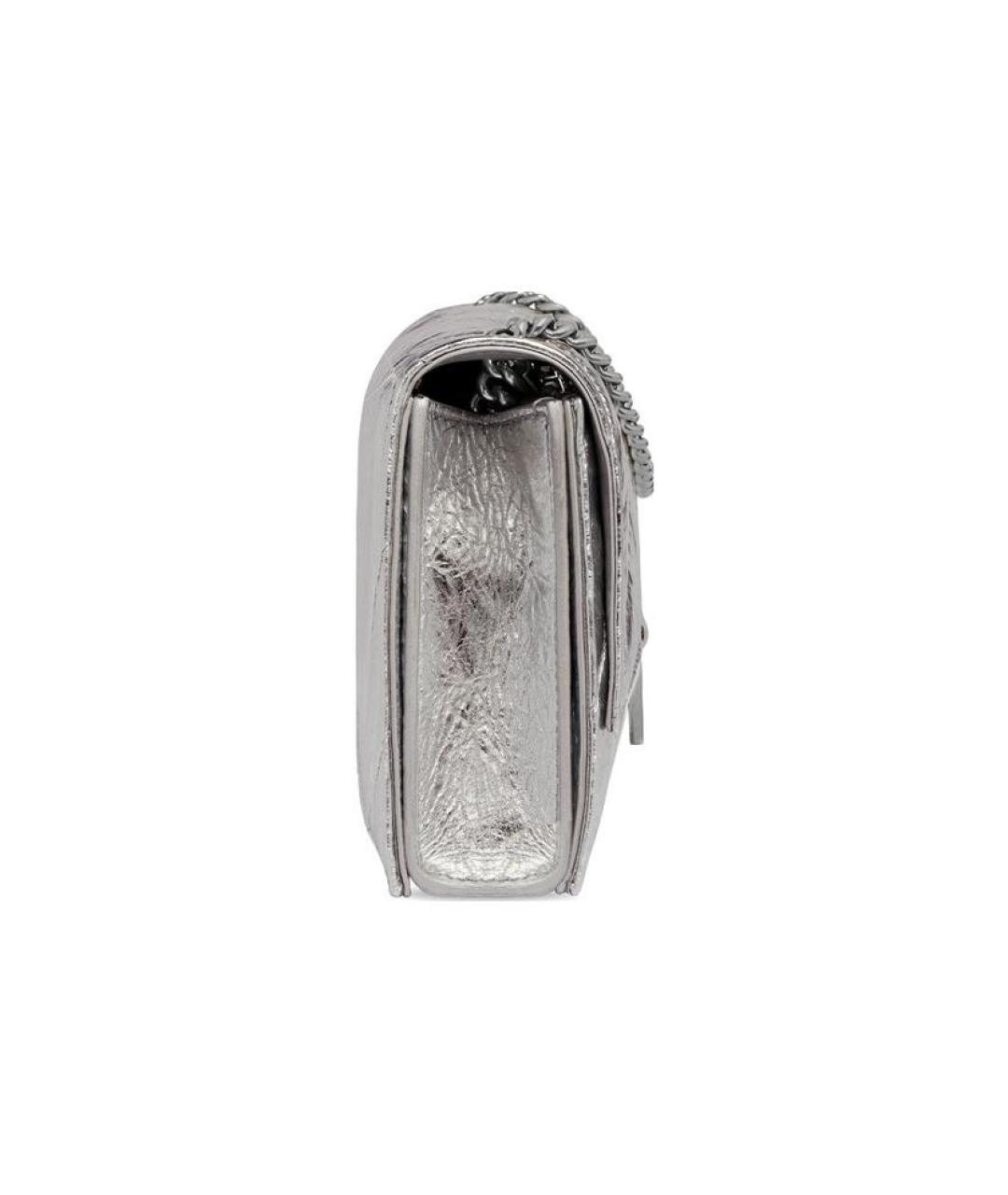 BALENCIAGA Серебряная кожаная сумка через плечо, фото 3